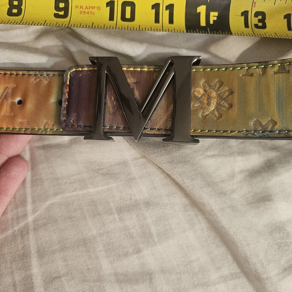 MILLIONAIRBRAND‎ M BUCKLE GENUINE LEATHER MULTI COLOR Iridescent Unisex